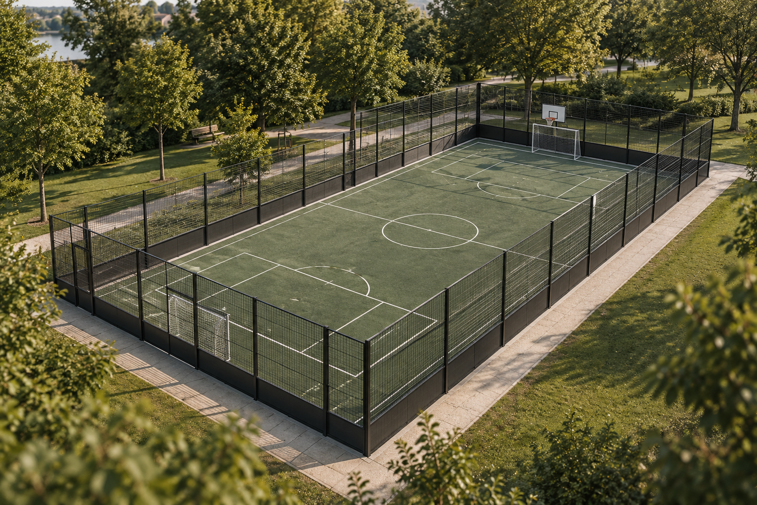 Architecture – heller Entwurf mit großer Court-Ansicht